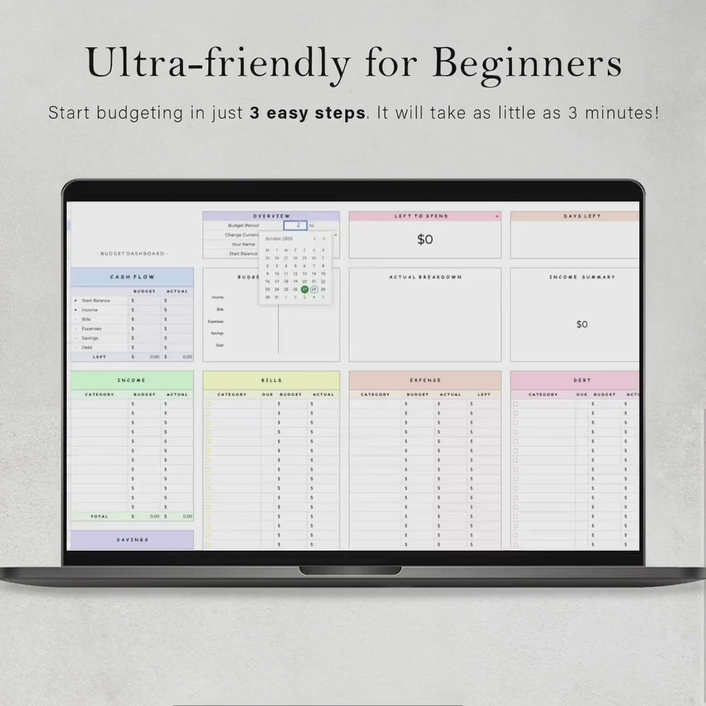 MONTHLY/YEARLY BUDGET TRACKER AND PLANNER
