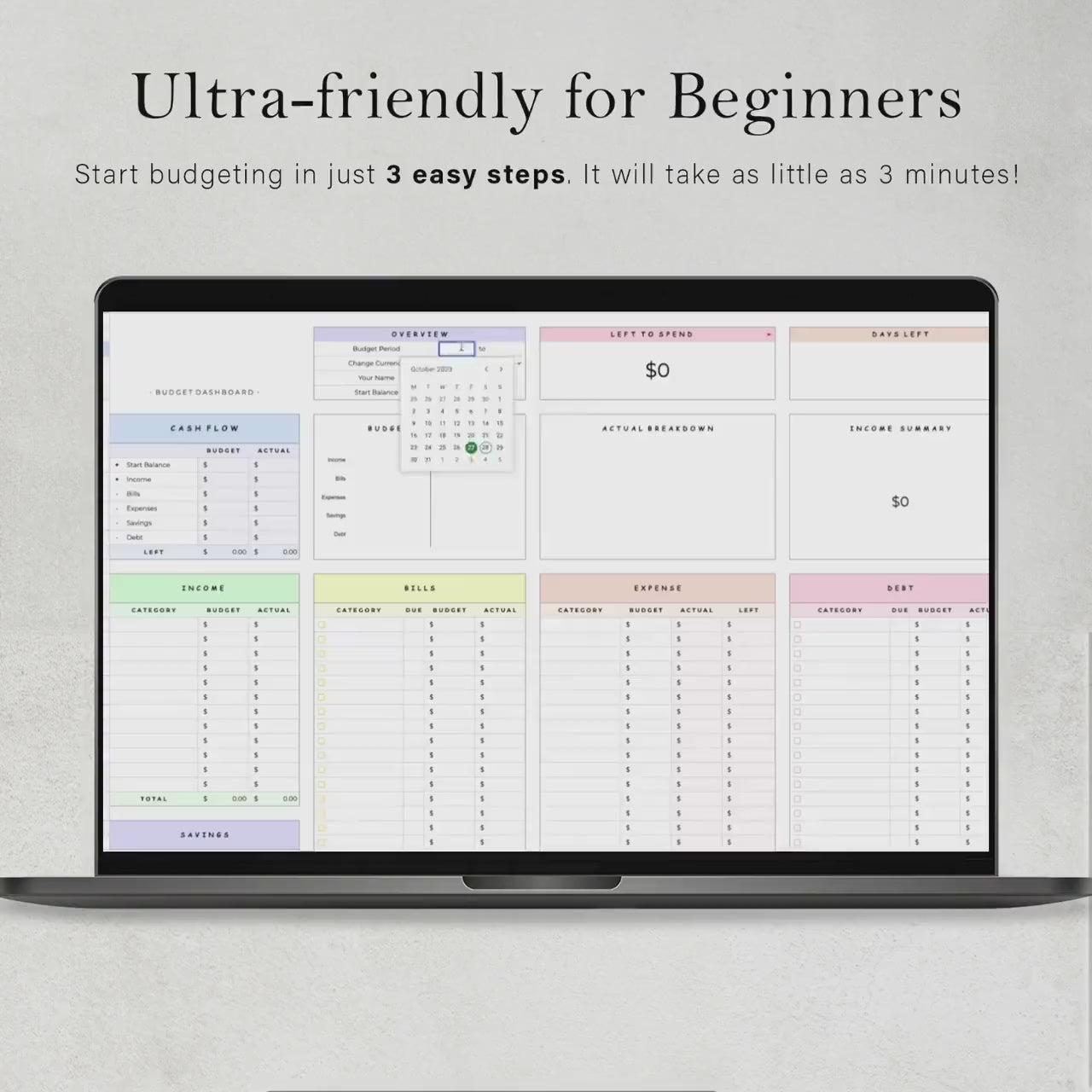 MONTHLY/YEARLY BUDGET TRACKER AND PLANNER